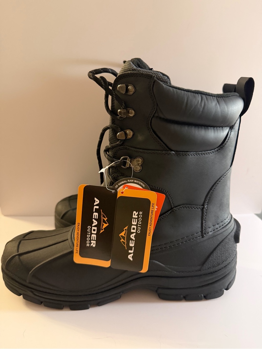 Aleader Men's Black Waterproof Rain & Snow Boots